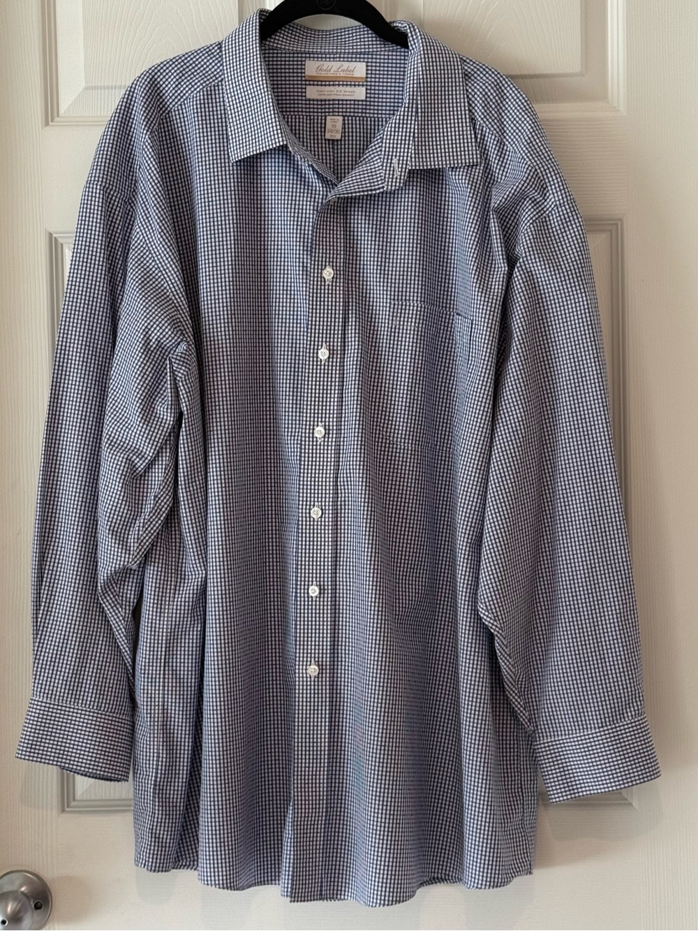 Roundtree & Yorke Blue Gingham Dress Shirt - Men's